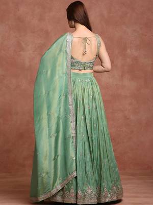 Embellished Ready To Wear Lehenga & Blouse With Dupatta Free Size Upto 42 2
