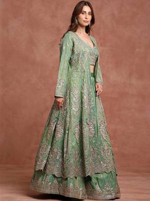 Embellished Ready To Wear Lehenga & Blouse With Dupatta Free Size Upto 42 3