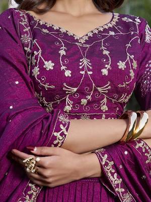 Embroidered Ready To Wear Lehenga & Unstitched Blouse With Dupatta Free Size Upto 42 2