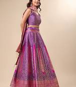 Ready To Wear Lehenga & Unstitched Blouse With Dupatta Free Size Upto 42