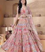 Embellished Sequinned Semi-Stitched Lehenga & Unstitched Blouse With Dupatta Free Size Upto 42