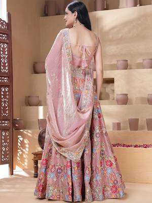 Embellished Sequinned Semi-Stitched Lehenga & Unstitched Blouse With Dupatta Free Size Upto 42 4