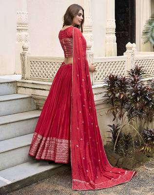 Printed Ready To Wear Lehenga & Unstitched Blouse With Dupatta Free Size Upto 42 3