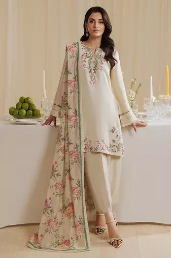 Designer crepe farshi salwar kameez with printed dupatta – party wear suit