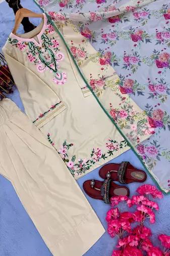  crepe farshi salwar kameez with printed dupatta party wear suit