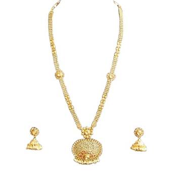 Fine design white stone studded long haram set 3