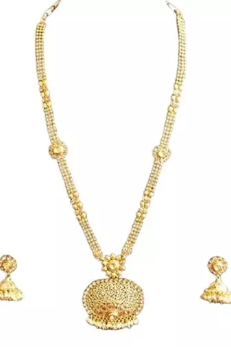 Fine design white stone studded long haram set