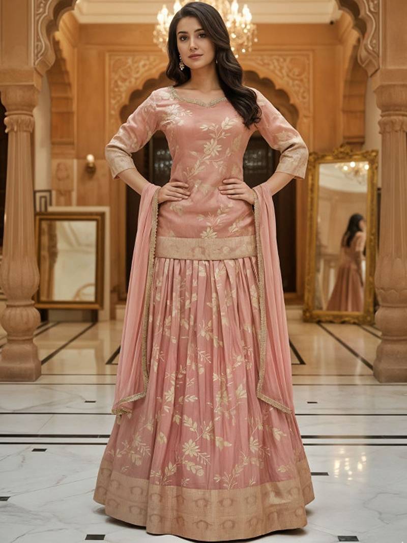 Floral Embroidered Lehenga Choli Free Size Upto 42