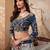 Shaded Blue Silk Lehnega Choli With Duptta Free Size Upto 42