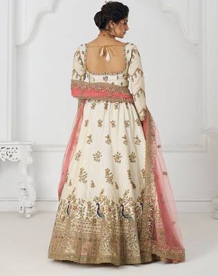 Embroidered Sequinned Semi-Stitched Lehenga & Unstitched Blouse With Dupatta Free Size Upto 42 3