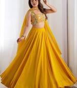 Embroidered Sequinned Ready To Wear Lehenga & Blouse With Dupatta Free Size Upto 42