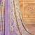 Purple cream floral printed crepe silk saree with unstitch blouse