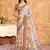 Brown purple floral printed crepe silk saree with unstitch blouse