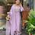 Women's lavender viscose chanderi sequin v-neck kurta set with embroidered silk dupatta