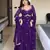Purple georgette sequin embroidery kurta pant set with embroidered georgette dupatta