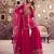 Pink chanderi silk sequin kurta palazzo set with embroidered net dupatta