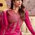 Pink chanderi silk sequin kurta palazzo set with embroidered net dupatta