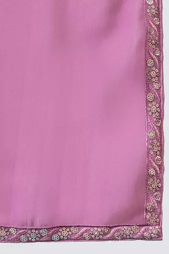 Embroidered Sequinned Semi-Stitched Lehenga & Unstitched Blouse With Dupatta Free Size Upto 42