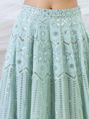 Embellished Sequinned Semi-Stitched Lehenga & Unstitched Blouse With Dupatta Free Size Upto 42 3