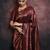 maroon soft art silk banarasi jacuard work designer party wear saree with unstitched blouse piece