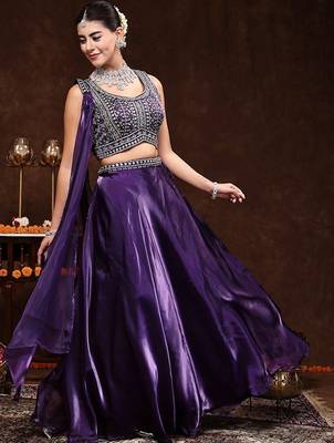 Wine Jimmy Choo Lehenga Choli Dupatta Free Size Upto 42 3
