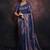 blue soft art silk banarasi jacuard work designer party wear saree with unstitched blouse piece