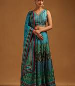Embellished Sequinned Ready To Wear Lehenga & Blouse With Dupatta Free Size Upto 42