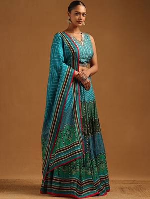 Embellished Sequinned Ready To Wear Lehenga & Blouse With Dupatta Free Size Upto 42 3