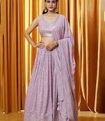 Embellished Sequinned Ready To Wear Lehenga & Blouse With Dupatta Free Size Upto 42