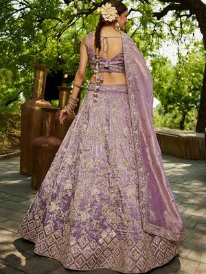 Embellished Sequinned Semi-Stitched Lehenga & Unstitched Blouse With Dupatta Free Size Upto 42 3