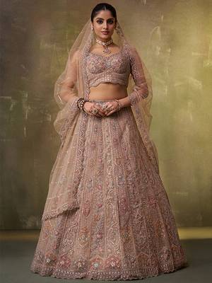 Embellished Sequinned Semi-Stitched Lehenga & Unstitched Blouse With Dupatta Free Size Upto 42 1