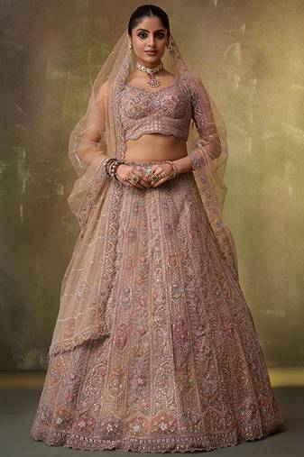 Embellished Sequinned Semi-Stitched Lehenga & Unstitched Blouse With Dupatta Free Size Upto 42