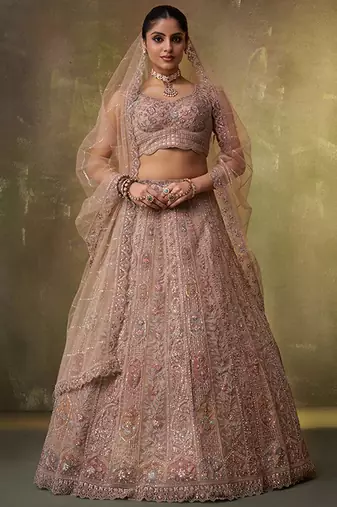 Embellished Sequinned Semi-Stitched Lehenga & Unstitched Blouse With Dupatta Free Size Upto 42