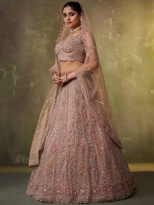 Embellished Sequinned Semi-Stitched Lehenga & Unstitched Blouse With Dupatta Free Size Upto 42 3