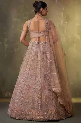Embellished Sequinned Semi-Stitched Lehenga & Unstitched Blouse With Dupatta Free Size Upto 42