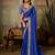 Blue embroidered leheriya georgette saree with designer border
