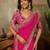 Pink embroidered leheriya georgette saree with designer border