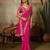 Pink embroidered leheriya georgette saree with designer border