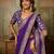 Purple embroidered leheriya georgette saree with designer border