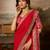 Red embroidered leheriya georgette saree with designer border