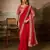 Red embroidered leheriya georgette saree with designer border