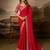 Red embroidered leheriya georgette saree with designer border