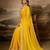 Yellow embroidered leheriya georgette saree with designer border