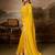 Yellow embroidered leheriya georgette saree with designer border