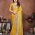 Enchanting yellow frendy chiffon multi sequins embroidered indian wedding saree