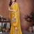 Enchanting yellow frendy chiffon multi sequins embroidered indian wedding saree