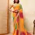 Dazzling yallow georgette sequins embroidered indian party wear saree