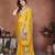 Enchanting yellow frendy chiffon multi sequins embroidered indian wedding saree