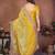 Enchanting yellow frendy chiffon multi sequins embroidered indian wedding saree