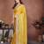 Enchanting yellow frendy chiffon multi sequins embroidered indian wedding saree